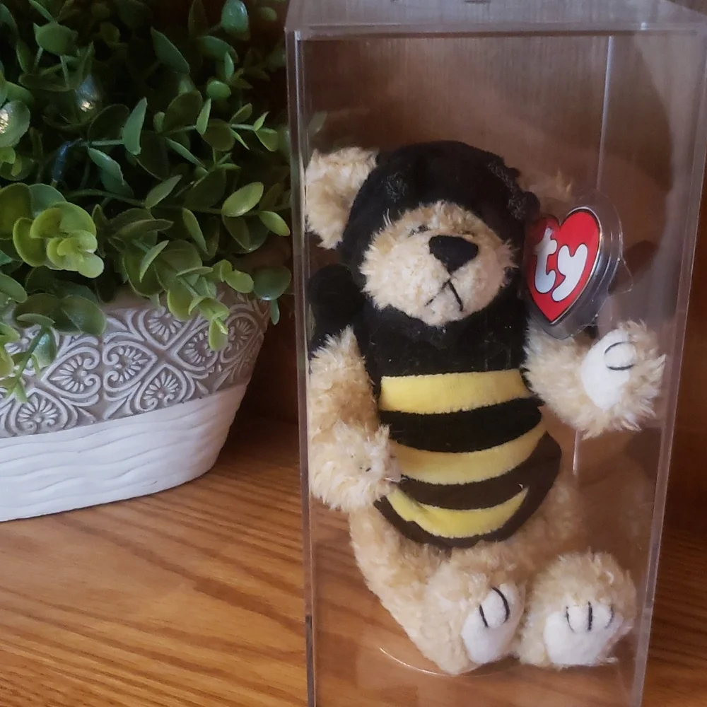 🔥2 / $20🔥BEE BEAR "BEEZEE" WITH DISPLAY CASE - Picture 1 of 5